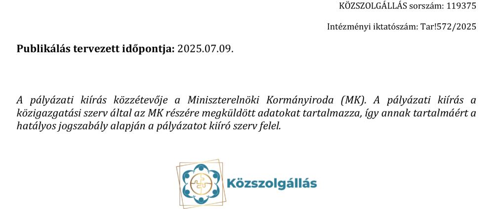Allaspalyazat Adougyi Ugyintezo Munkakor Betoltesere 3